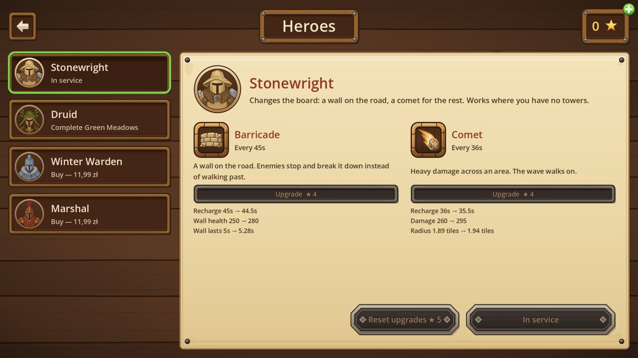 Hero selection with spells